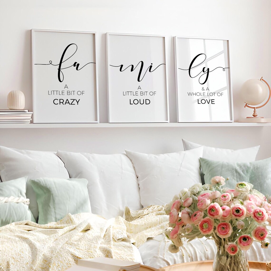 Above Couch Wall Decor Family Prints Set of 3, Family Wall Art ...