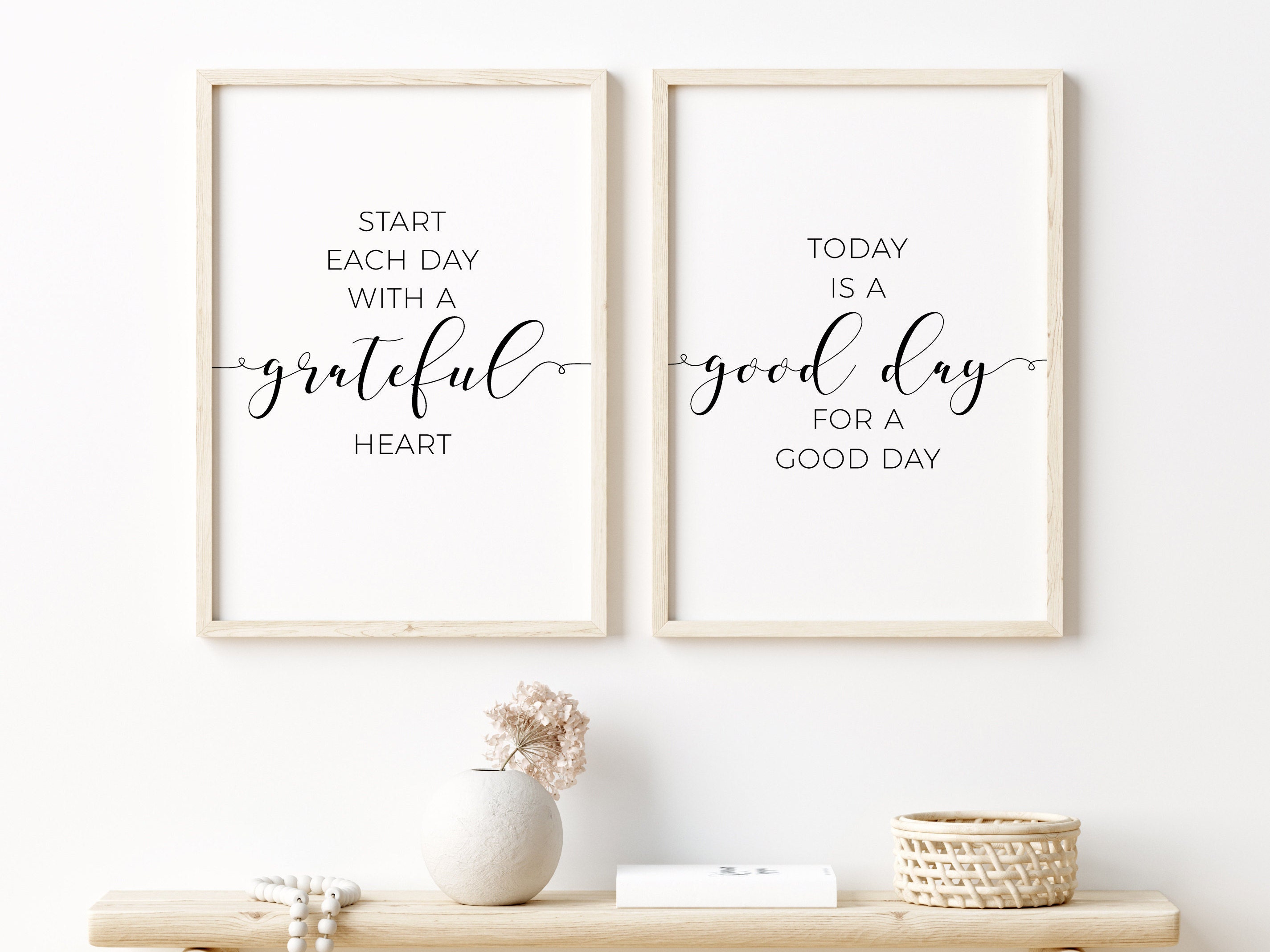 Bedroom prints set of 2 quote motivational wall art download | Etsy