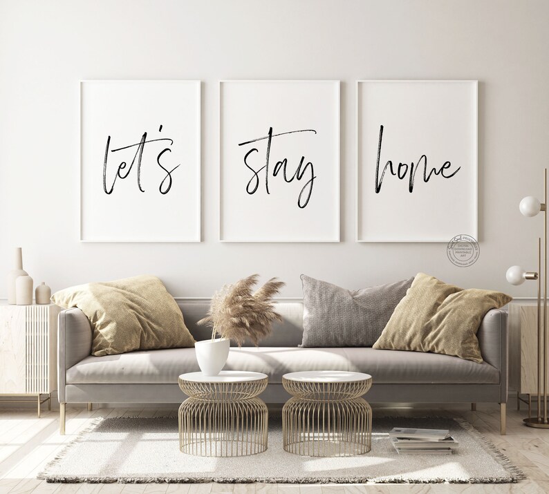 Let's Stay Home Print Download Living Room Wall Prints Etsy
