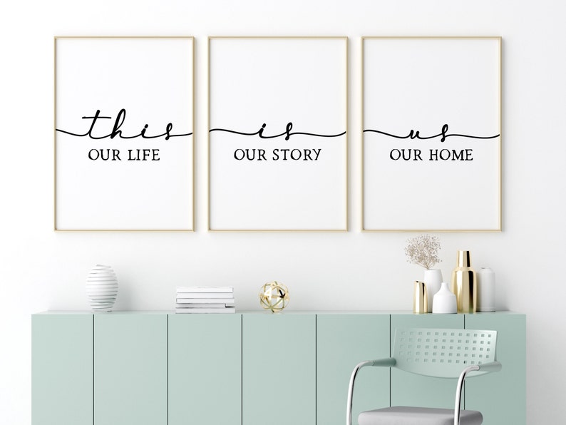 This is us wall art set of 3 typography prints wall decor Etsy