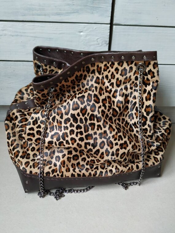 leopard print fluffy bag