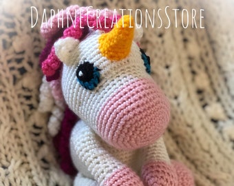 Crochet Unicorn, Handmade Doll, handmade toy, handmade unicorn, stuffed unicorn, stuffed doll, crochet toy