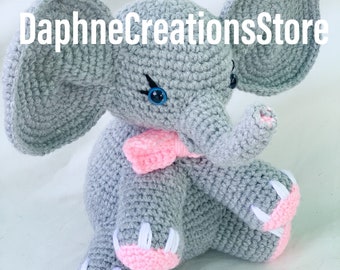 Crochet Elephant, handmade toy, handmade elephant, stuffed elephant, elephant toy