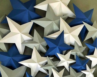 3d Papercraft Stars  Etsy