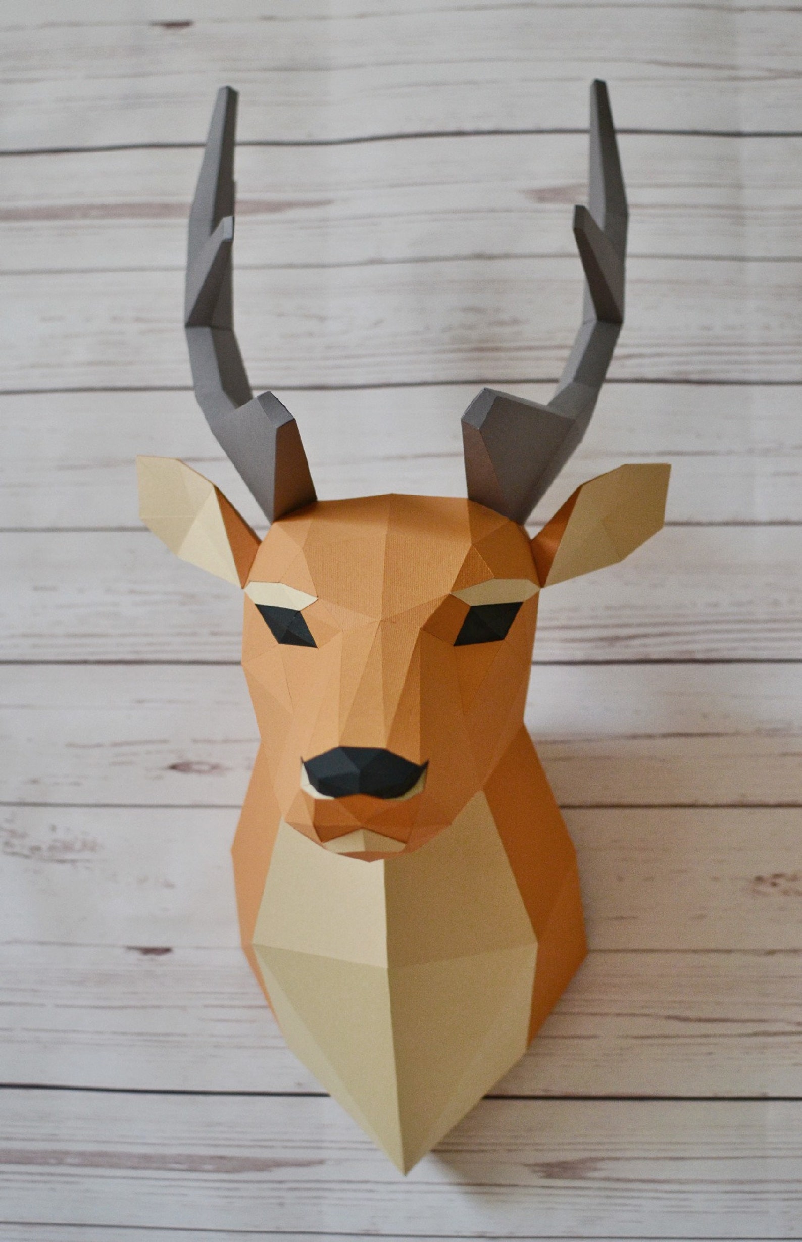 Papercraft DEER HEAD templates / deer head diy cardboard Etsy