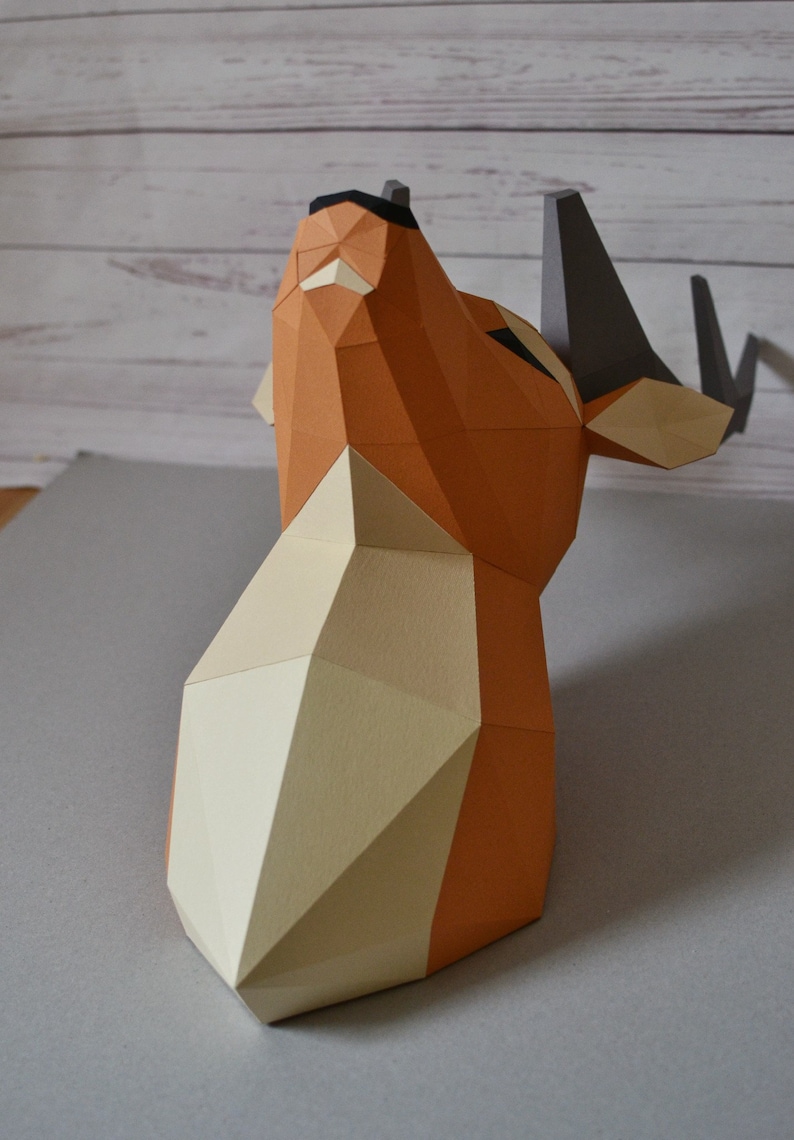 Papercraft DEER HEAD templates / deer head diy cardboard Etsy