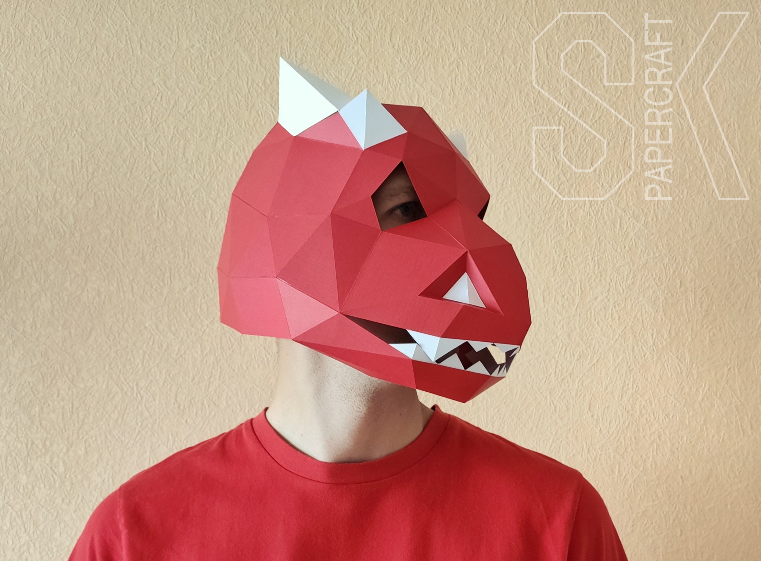 PAPERCRAFT DRAGON MASK / pdf papercraft template/ origami Etsy