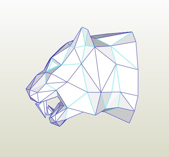 PAPERCrAFT TIGER HEAD trophy / PDF pattern / Papercraft animal | Etsy