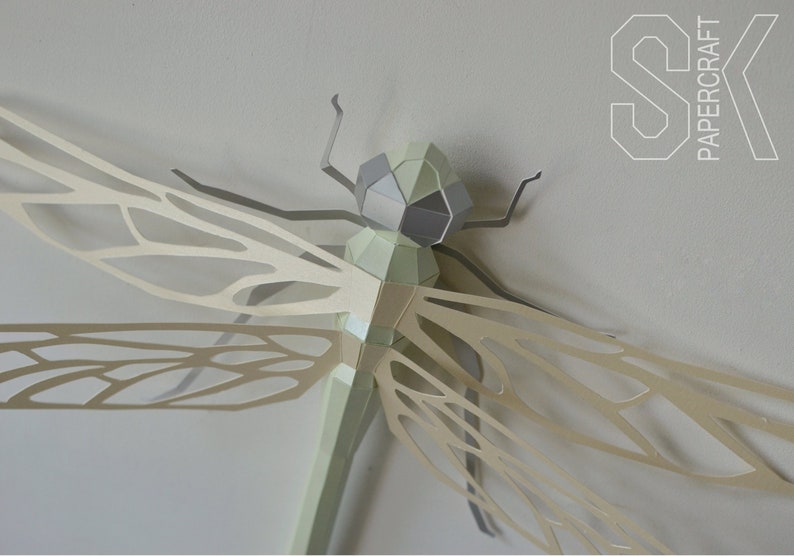 PAPERCRAFT WALL DRAGONFLY / paper dragonfly diy / diy paper Etsy