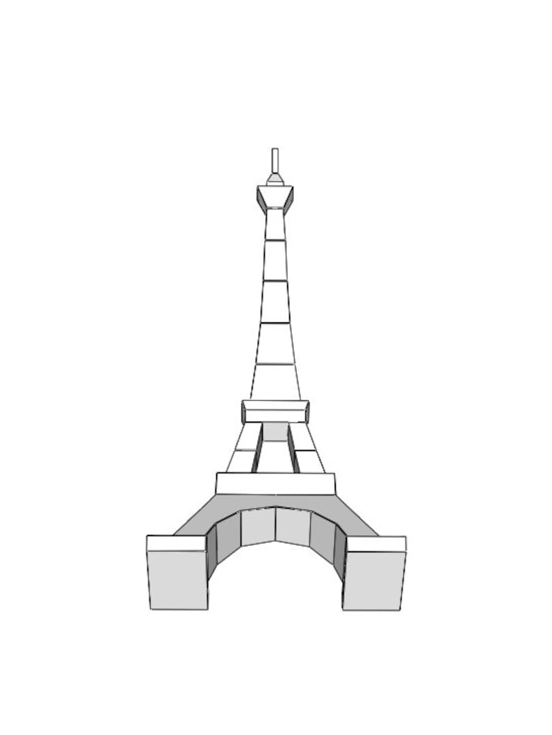 PAPERCRAFT EIFFEL TOWER on wall / papercraft pdf template / | Etsy