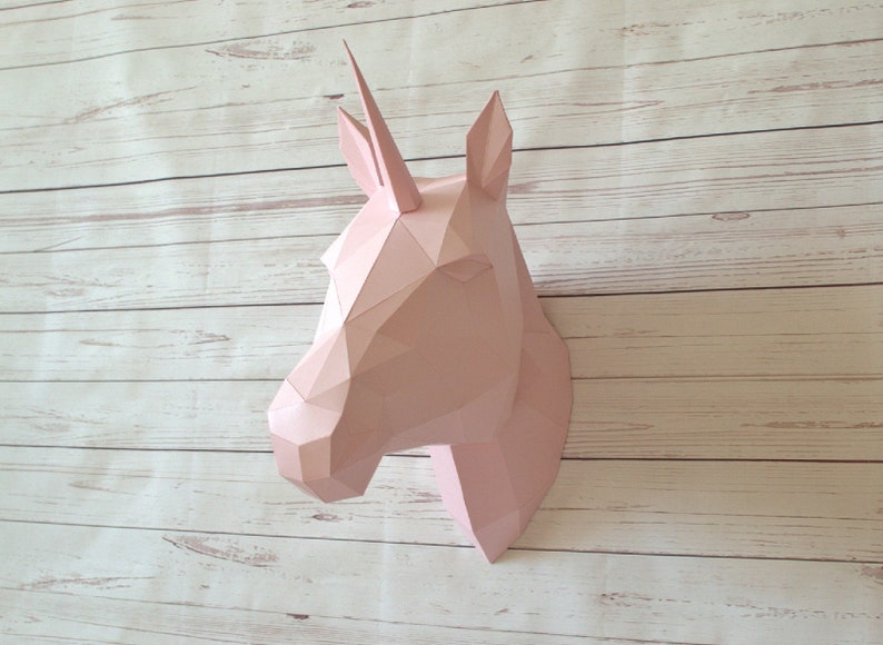 papercraft unicorn paper horse template for print etsy