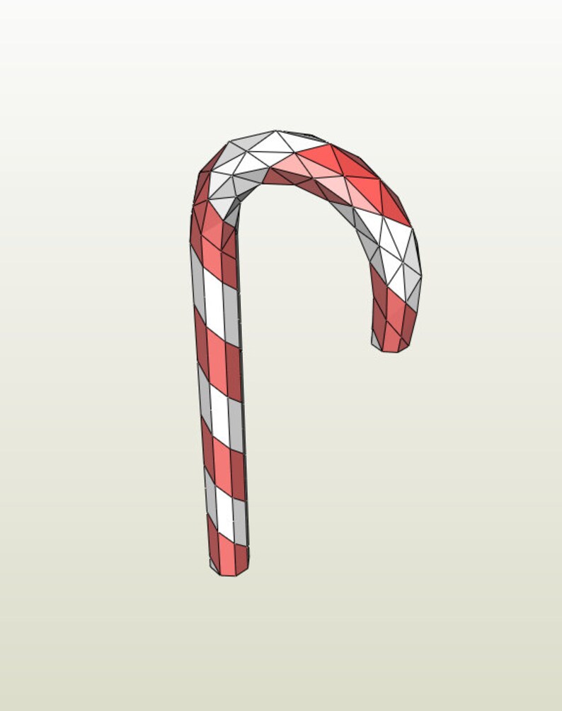 PAPERCRAFT CANDY CANE / christmas lollipop / candy wand / pdf Etsy