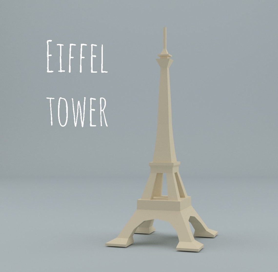 PAPERCRAFT Eiffel Tower Papercraft Template / Cardboard Wall Etsy