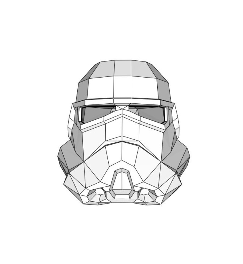 PAPERCRAFT Stormtrooper helmet template instruction / | Etsy