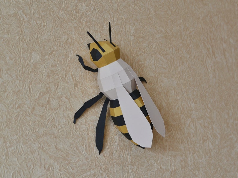 PAPERCRAFT WALL BEE / paper bumblebee diy / honey bee paper Etsy