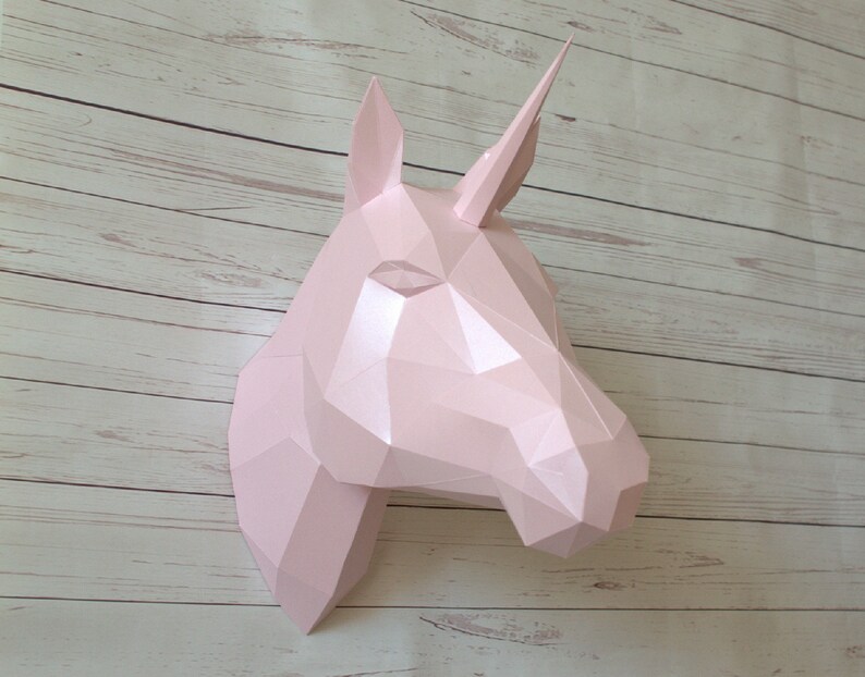 papercraft unicorn paper horse template for print etsy