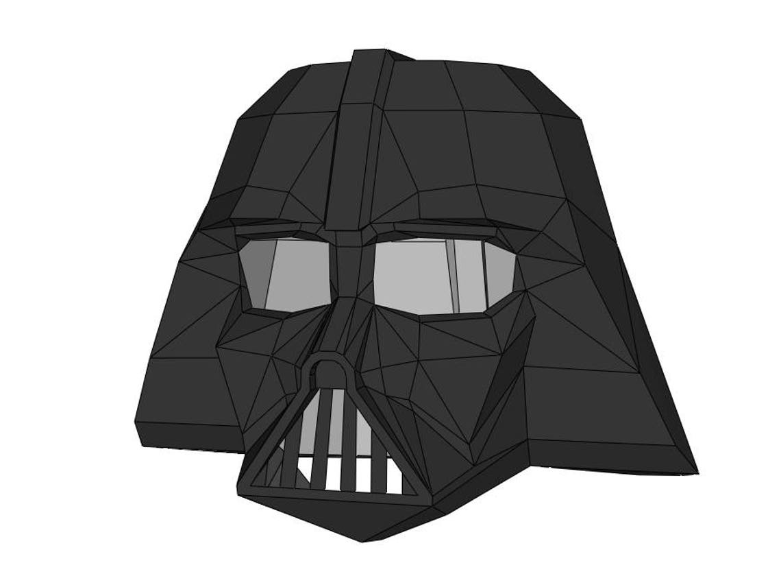 Darth Vader helmet template for print &amp; instruction / Star | Etsy