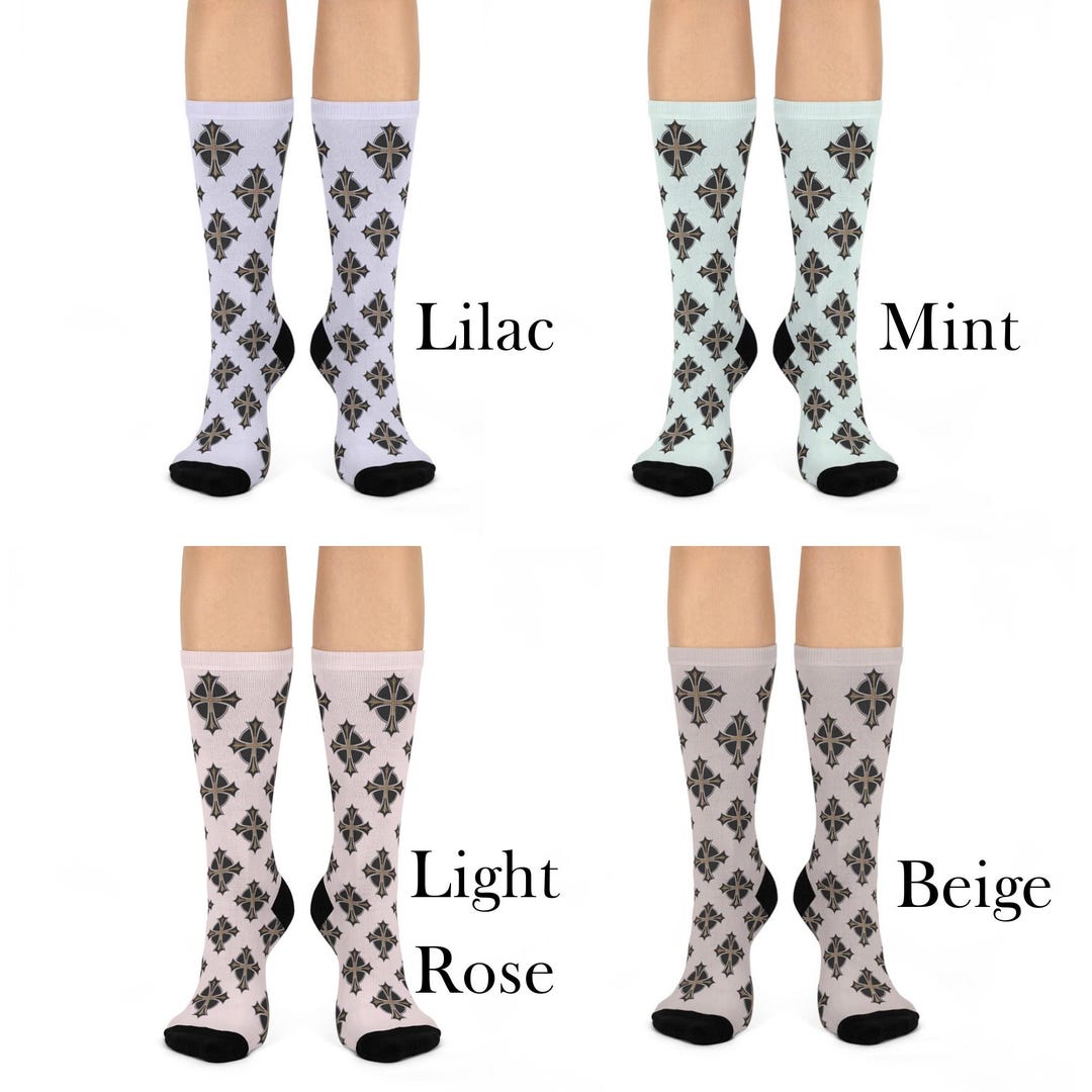Christian Cross Cushioned Crew Socks, Faith Apparel, Pastor Gift ...