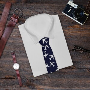 Airplane Tie, Plane Necktie, Airplane Tie, Pilot Gifts for Him, Air Force Tie, Air Plane Necktie, Airplane Lover Gift, Pilot Tie, Blue Tie