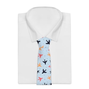 Airplane Necktie: Polyester Pilot Gift