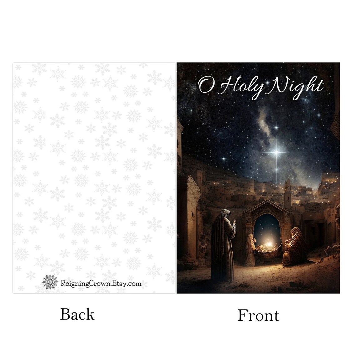 O Holy Night Christmas Cards Nativity Scene, Christian Holiday