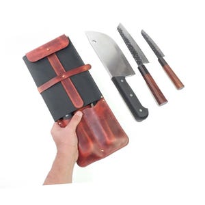 Sac à roulettes à 16 fentes pour chefs | Rangement des couteaux | Rouleau d'outils | PERSONNALISATION GRATUITE | Cadeau d'anniversaire
