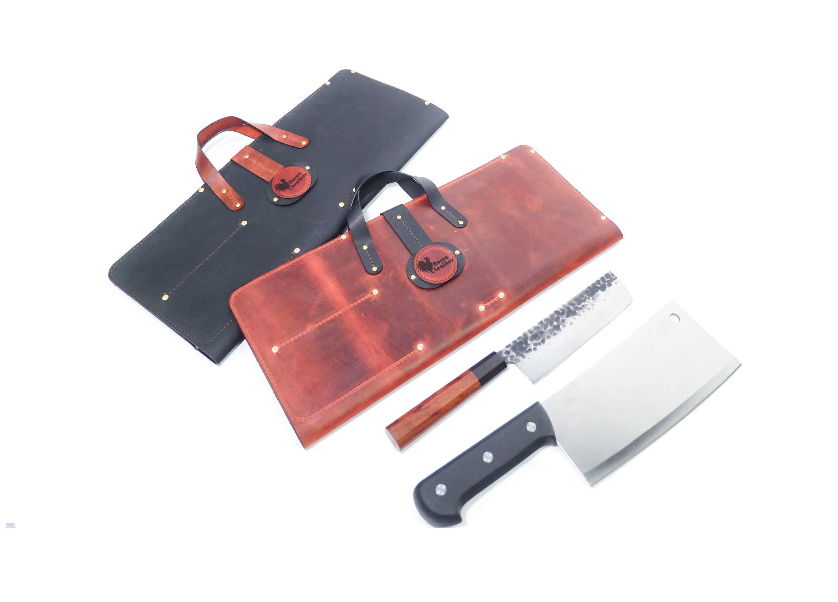 8-Slot Leather Chef Knife Carrier