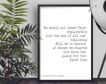 Ts eliot quote | Etsy