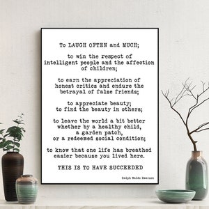 Ralph Waldo Emerson Quote Print - to Laugh Often and Much Wall Art ...
