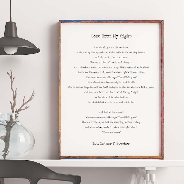 Gone From My Sight Sailboat Etsy