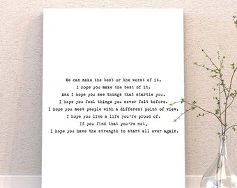 F Scott Fitzgerald Quote Canvas Art Print, Make The Best Of It