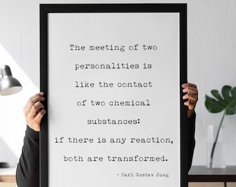 Carl Jung Quote Print – Psychology Wall Art – Typewriter Style Literary Decor – Love & Connection Gift – Framed or Unframed