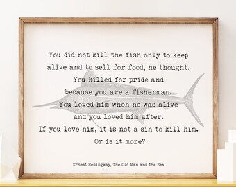 Ernest Hemingway Citation Le Vieil Homme Et La Mer Etsy France