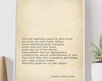 Elisabeth Kübler-Ross Quote Print Vintage Literary Wall Art