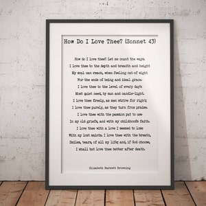 Elizabeth Barrett Browning How Do I Love Thee Sonnet 43 Etsy