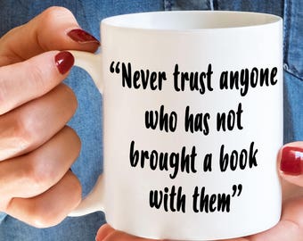 Book Lover Mug Ceramic – Reader Coffee Cup with Lemony Snicket Quote