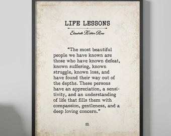 Elisabeth Kubler-Ross, The Most Beautiful People Book Page Inspirational Wall Art, Quote Vintage Style Print Wall Decor, No Reservations