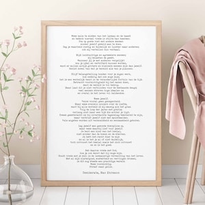 Dutch Desiderata Print, Unframed Minimalist Poster, Max Ehrmann Literary Poster Poem Art Literary Quote Print