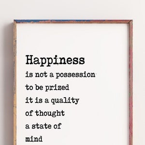 Daphne du Maurier Wall Art Print, Happiness Is Not A Possession To Be Prized Black & White Art Print