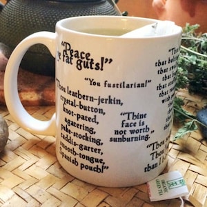 Shakespeare Insults Mug – Funny Literary Gift for Book Lovers, Theatre Fans, English Teachers, and Bard Enthusiasts