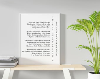 Impressão do poema Invictus de William Ernest Henley – Arte de parede minimalista com poesia, pôster com citação literária motivacional, com ou sem moldura.