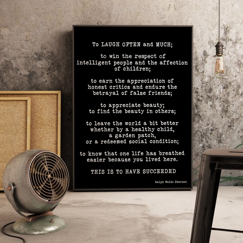 Ralph Waldo Emerson Quote Print - to Laugh Often and Much Wall Art ...