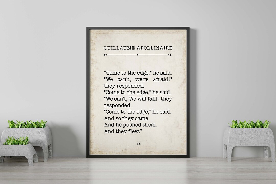 Guillaume Apollinaire come to the Edge Vintage Book Page Print Literary