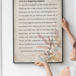 Love Poem one tree not two Captain Corelli Mandolin Love is a temporary madness wedding reading, Louis de Bernières, Corelli&#39;s Mandolin
