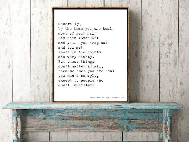 the velveteen rabbit quote print black white nursery or etsy
