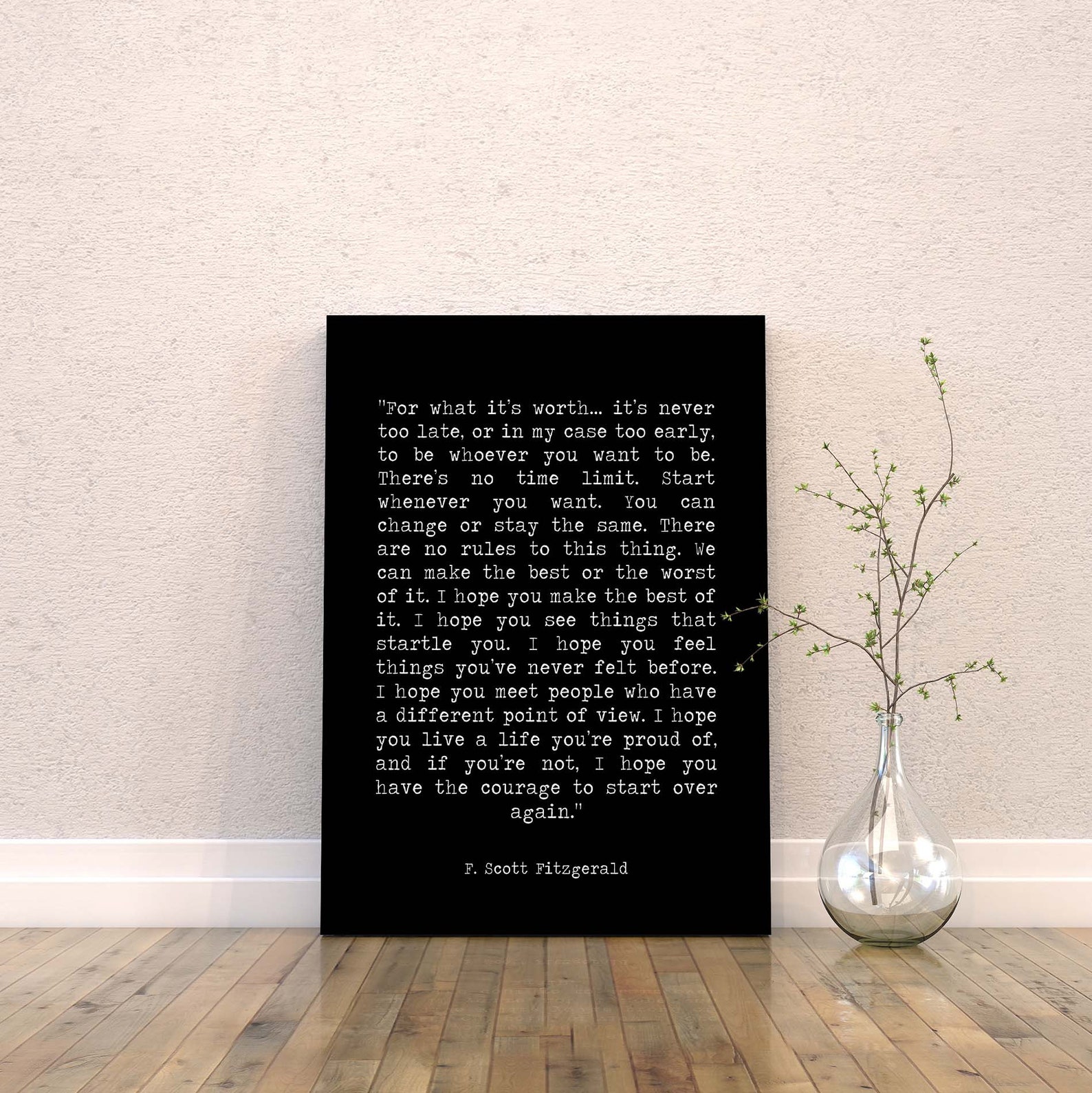 For What It's Worth Quote Canvas Art Print F Scott Etsy