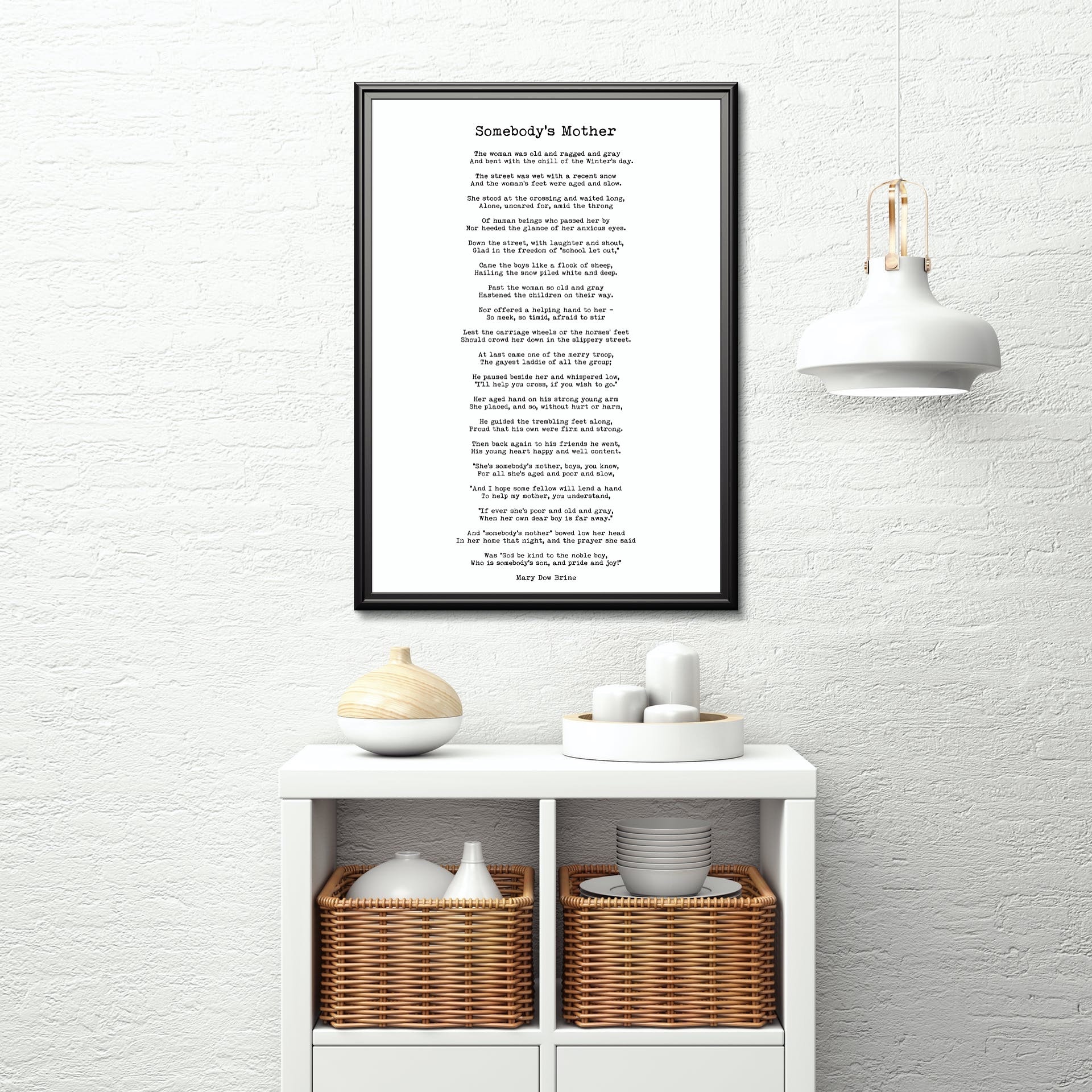 Somebody's Mother Mary Dow Brine Poem Wall Art Print in