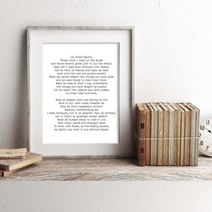 Oh Great Spirit Native American Spiritual Quote Prayer Wall Art Print ...