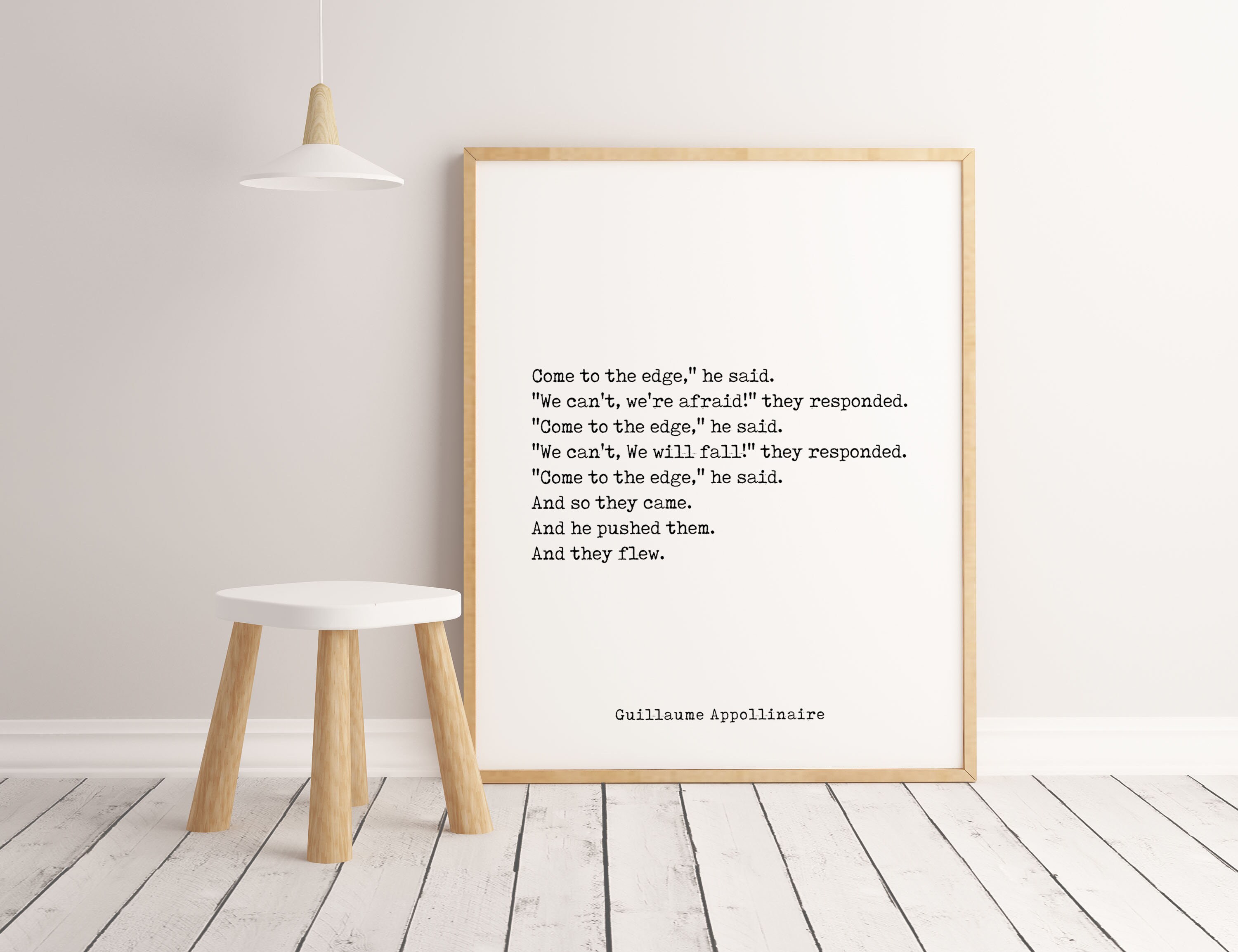Guillaume Apollinaire Inspirational Print Come To The Edge Etsy