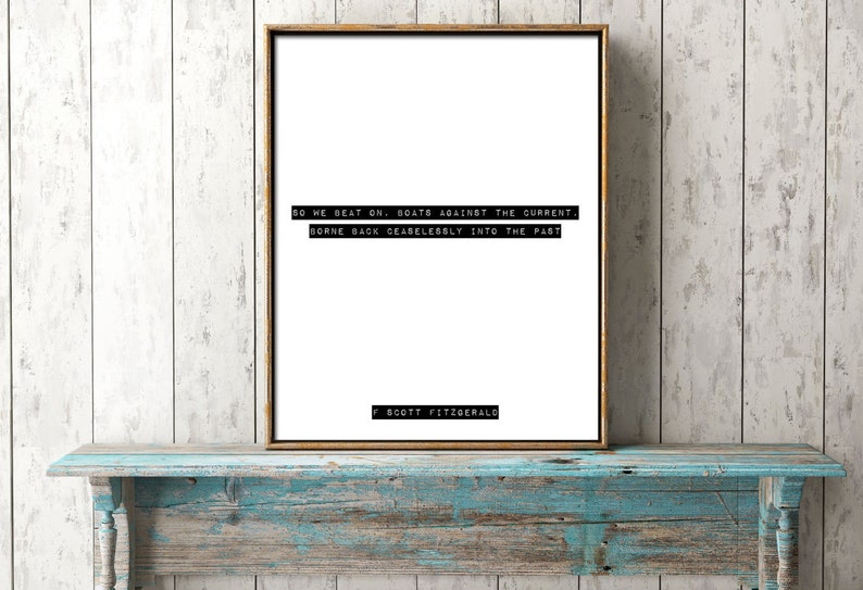 The Great Gatsby So We Beat On Quote Closing Lines Print F Etsy